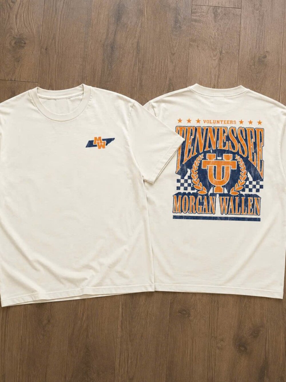 Morgan Wallen Tennessee Volunteers Vintage Graphic Tee Ivory White